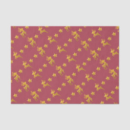 Golden Rentier auf rotem Papier