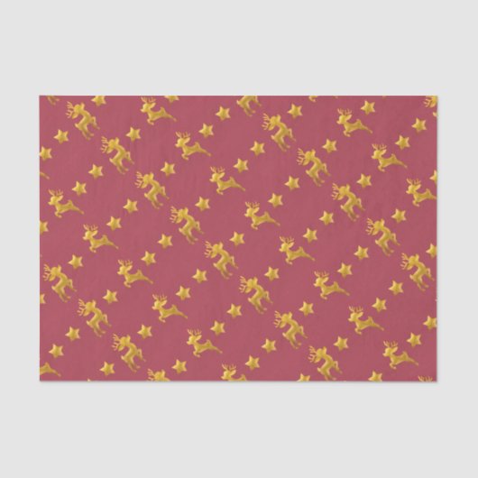 Golden Rentier auf rotem Papier (Vorderseite)