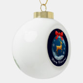 Golden Rentier Ornament mit Rotem Bow (Links)
