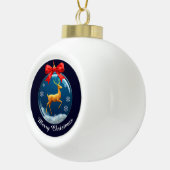 Golden Rentier Ornament mit Rotem Bow (Rechts)
