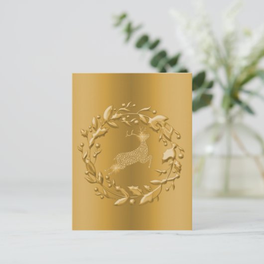 Golden Rentier und Kraut Weihnachten (Stehend Vorderseite)