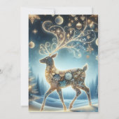 Golden Rentier Weihnachtsfeiern Einladung (Rückseite)