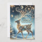 Golden Rentier Weihnachtsfeiern Feiertagskarte (Vorderseite)