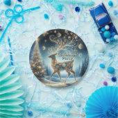 Golden Rentier Weihnachtsfeiern Pappteller (Party)