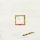 Golden Retirever in Roten Blume Post-it Klebezettel (Auf Schreibtisch)