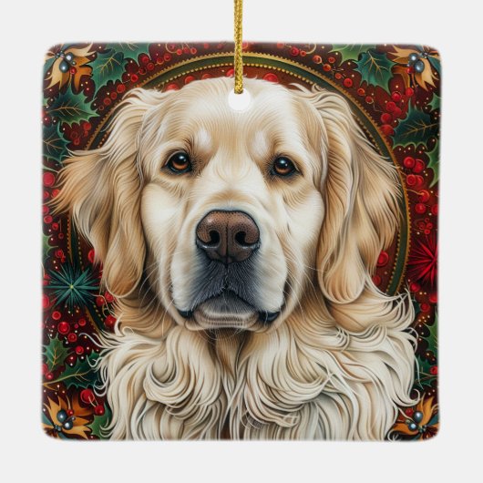 Golden Retreiver Dog Keramikornament (Rückseite)
