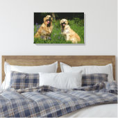 Golden Retreivers im Gras Leinwanddruck (Insitu (Schlafzimmer))
