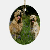 Golden Retreivers in Gras Keramik Ornament (Rechts)