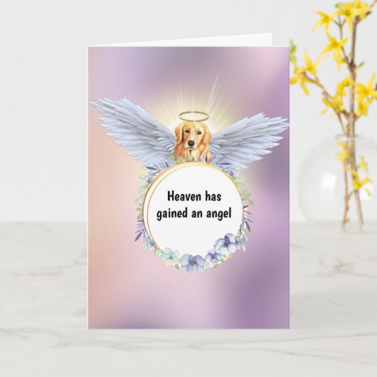 Golden Retriegel Blume Wraath duskisch rosa Himmel Karte (Gelbe Blume)
