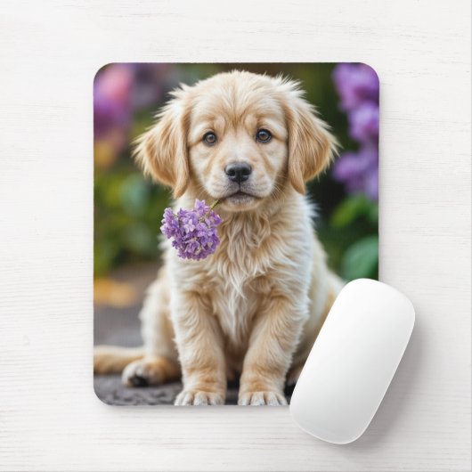 Golden Retrieve Welpe mit Lilacs Mousepad (Mit Mouse)