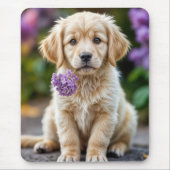 Golden Retrieve Welpe mit Lilacs Mousepad (Vorne)