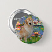 Golden Retriever #10 - Lilies #2 Button (Vorne & Hinten)