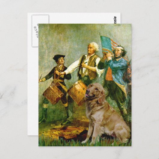 Golden Retriever 1 - Geist von '76 Postkarte (Vorne/Hinten)