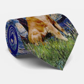 Golden Retriever 1 in der Starry Night Krawatte (Gerollt)