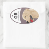 Golden Retriever 1 Ovaler Aufkleber (Tasche)