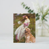 Golden Retriever 1 - Windblumen Postkarte (Stehend Vorderseite)
