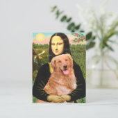 Golden Retriever 2 - Mona Lisa Postkarte (Stehend Vorderseite)