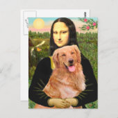 Golden Retriever 2 - Mona Lisa Postkarte (Vorne/Hinten)