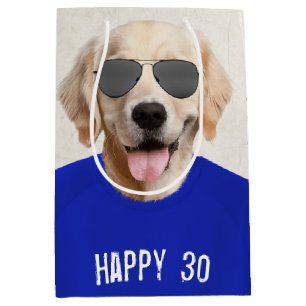 Golden Retriever 30. Geburtstag Mittlere Geschenkt Mittlere Geschenktüte