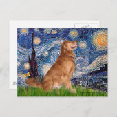 Golden Retriever 3 - Starry Night Postkarte (Vorne/Hinten)