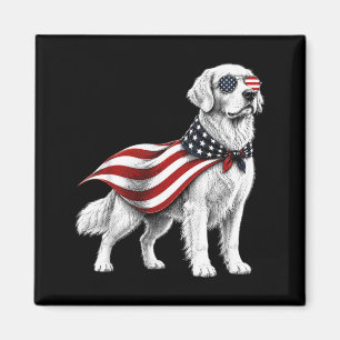 Golden Retriever 4. Juli Amerikanische Flagge Hund Magnet