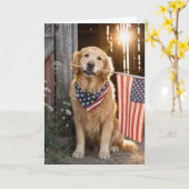 Golden Retriever 4. Juli Karte (Gelbe Blume)