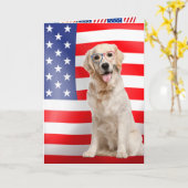 Golden Retriever, 4. Juli Karte (Gelbe Blume)