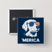 Golden Retriever 4. Juli Merica Button (Vorne & Hinten)