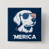 Golden Retriever 4. Juli Merica Button (Vorderseite)