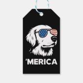 Golden Retriever 4. Juli Merica Geschenkanhänger (Rückseite)