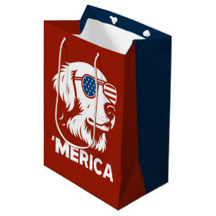 Golden Retriever 4. Juli Merica Mittlere Geschenktüte