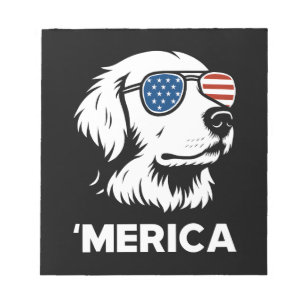 Golden Retriever 4. Juli Merica Notizblock