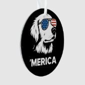 Golden Retriever 4. Juli Merica Ornament (Vorderseite)