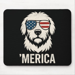Golden Retriever 4. Juli Merica Patriotic Amer Mousepad