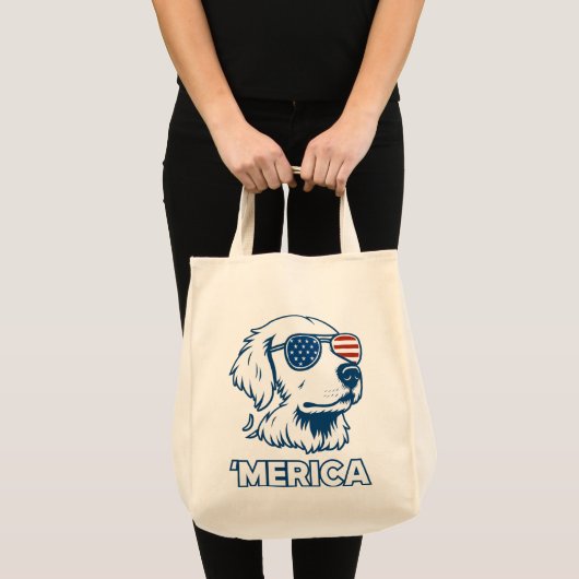 Golden Retriever 4. Juli Merica Tragetasche (Vorderseite (Produkt))