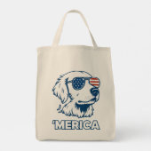 Golden Retriever 4. Juli Merica Tragetasche (Rückseite)