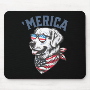 Golden Retriever 4. Juli Merica USA Sonnenbrille  Mousepad