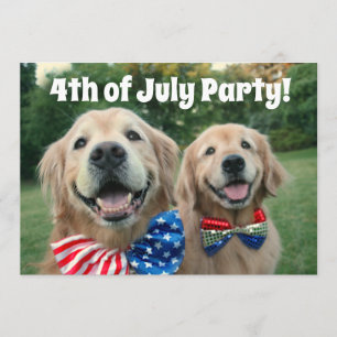 Golden Retriever 4. Juli Party Einladung