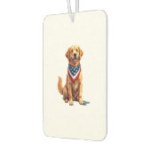 Golden Retriever 4. Juli Vintage Patriotisches T-S Autolufterfrischer (Links)