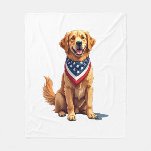 Golden Retriever 4. Juli Vintage Patriotisches T-S Fleecedecke
