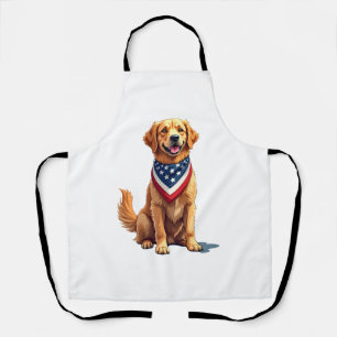 Golden Retriever 4. Juli Vintage Patriotisches T-S Schürze