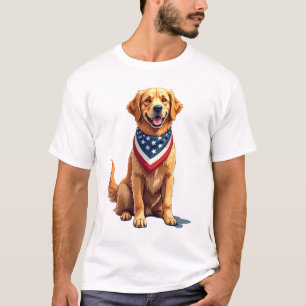 Golden Retriever 4. Juli Vintage Patriotisches T-S T-Shirt