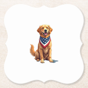 Golden Retriever 4. Juli Vintage Patriotisches T-S Untersetzer
