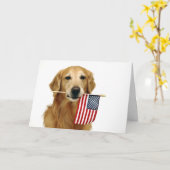 Golden Retriever 4th of July Karte (Gelbe Blume)