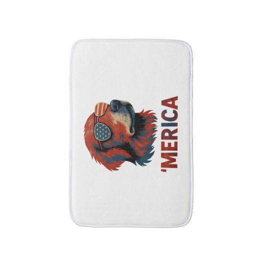 Golden Retriever 4th Of July Merica T-Shirt Badematte (Vorderseite Vertikal)