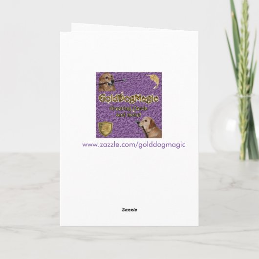 Golden Retriever 50er Mädchen Geburtstag Karte (Rückseite)