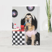 Golden Retriever 50er Mädchen Geburtstag Karte (Vorderseite)