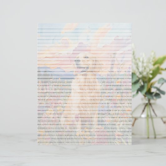 Golden Retriever - 8,5" x 11" Stationierblech (Stehend Vorderseite)