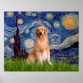 Golden Retriever 8 - Starry Night Poster (Vorne)