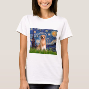 Golden Retriever 8 - Starry Night T-Shirt